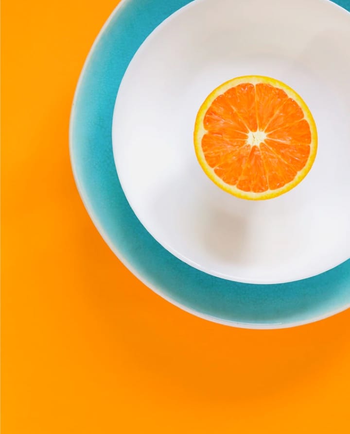 orange on a plate